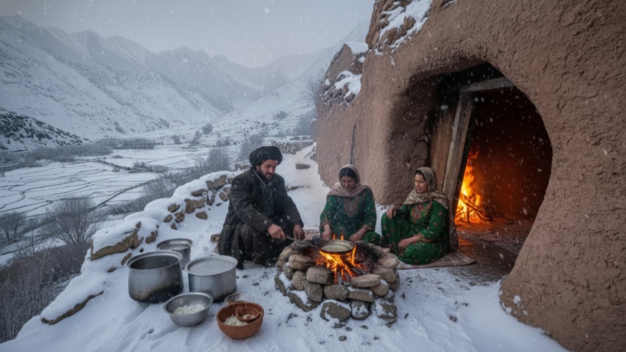 Surviving the brutal winter in Afghanistan’s coldest village —cooking food and daily struggles.