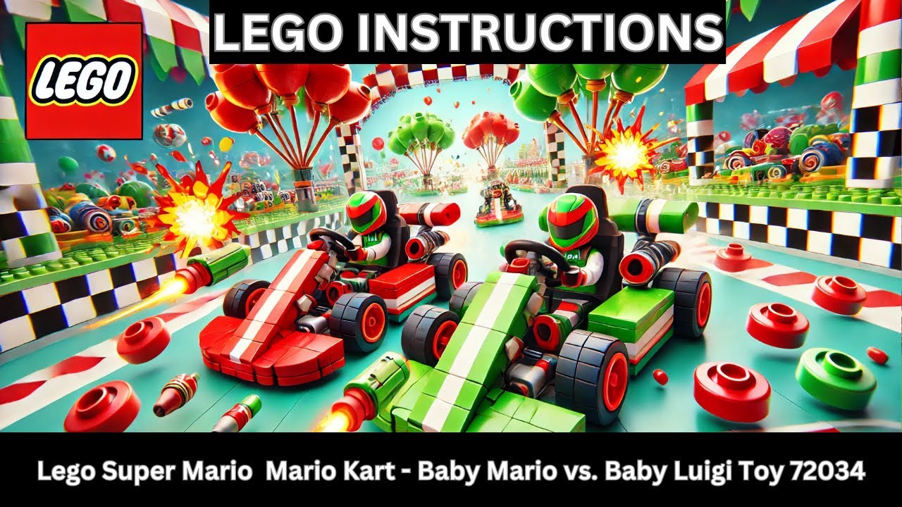 LEGO INSTRUCTIONS: Build the EXCITING Baby Mario vs. Baby Luigi Mario Kart 72034 – Race and Battle!