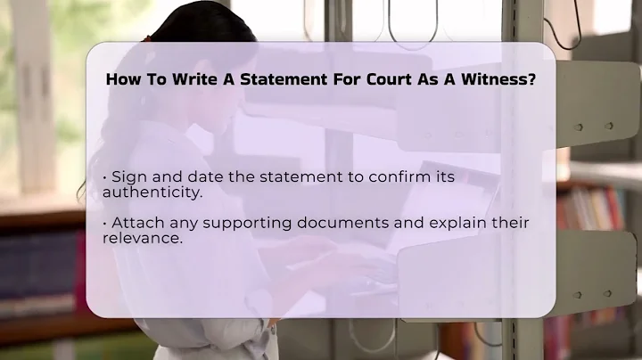 How To Write A Statement For Court As A Witness? - CountyOffice.org