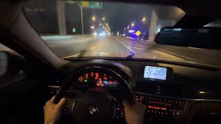 Bmw Rain Drive Pov Spirited Night Run Through Wet Streets