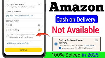 Amazon Cash on Delivery not Available