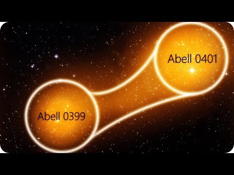 КосмоСториз: НАЙДЕН МОСТ МЕЖДУ ГАЛАКТИКАМИ (Abell 0399 и Abell 0401)
