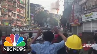 At Least 18 Killed in Myanmar Protests | NBC Nightly News screenshot 3