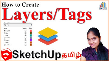 Sketchup - Tamil (தமிழ்) - Create a layers or Tags and Change Plan to new layer