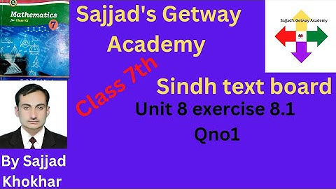 (7th class mathematics)(unit 8 exercise 8.1 Qno1)( sindh text board )(Sajjad