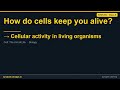 Cellular activity in living organisms | ICSE-ISC Class 9 Biology | Synapse
