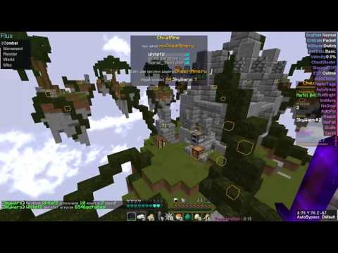 ЛУЧШИЙ ЧИТ НА МАЙНКРАФТ FLUX B11 1.8 - 1.11 SKYWARS НА СЕРВЕРЕ CHEATMINE Я ЧИТЕР И HACKER!