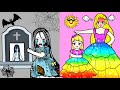 Paper Dolls Dress Up - Rainbow Rapunzel & Sadako Daughter Regrets Dress - Barbie Story & Crafts