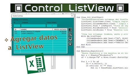 1️⃣3️⃣➖✅ CONTROL LISTVIEW (PARTE 1) ▶️ EXCEL - VBA (VISUAL BASIC PARA APLICACIONES)🟩