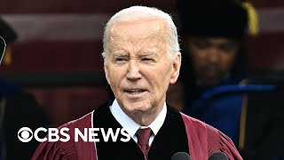 Biden says his heart is "broken" over Gaza in Morehouse speech