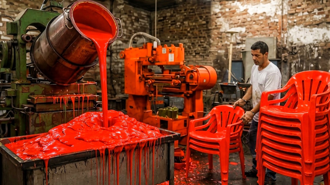 Amazing Recycling Process Of Waste Plastic Bags into New Plastic Chairs | Incredible Factory Process