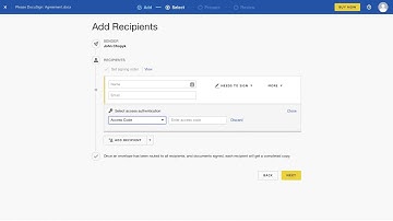 Add a Recipient. DocuSign Project Review