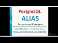 Postgresql Tutorials | Alias in postgresql | postgresql alias advantages , disadvantages