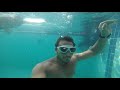 تعليم السباحه كيفيه النزول والطلوع من تحت المياه والوقوف من المياه