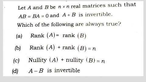 Csir Net, Linear Algebra, Matrix And It