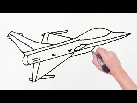 Kolay Savaş Uçağı Çizimi - How to Draw a Fighter Jet Airplane Drawing Tutorial