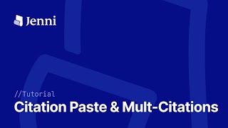 How To Use Smart Citation Paste And Add Multi-Citations In Jenni Ai