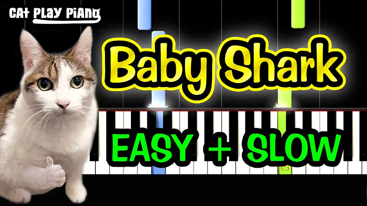 Baby Shark - Piano Tutorial Easy SLOW + Free Sheet Music PDF