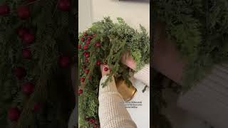 Mantle is finished &amp; she’s so cute!!! Mixing the pine &amp; cedar wreath really did it for me 😌