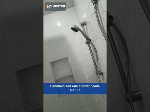 Handheld and rain shower heads on County Road 46