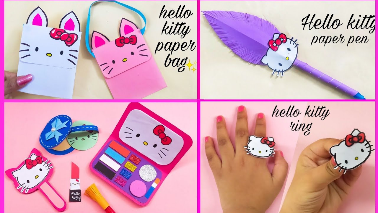 KAWAII crafts:How to make Hello Kitty pencils(easy crafts) 