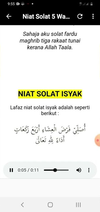 niat solat isyak