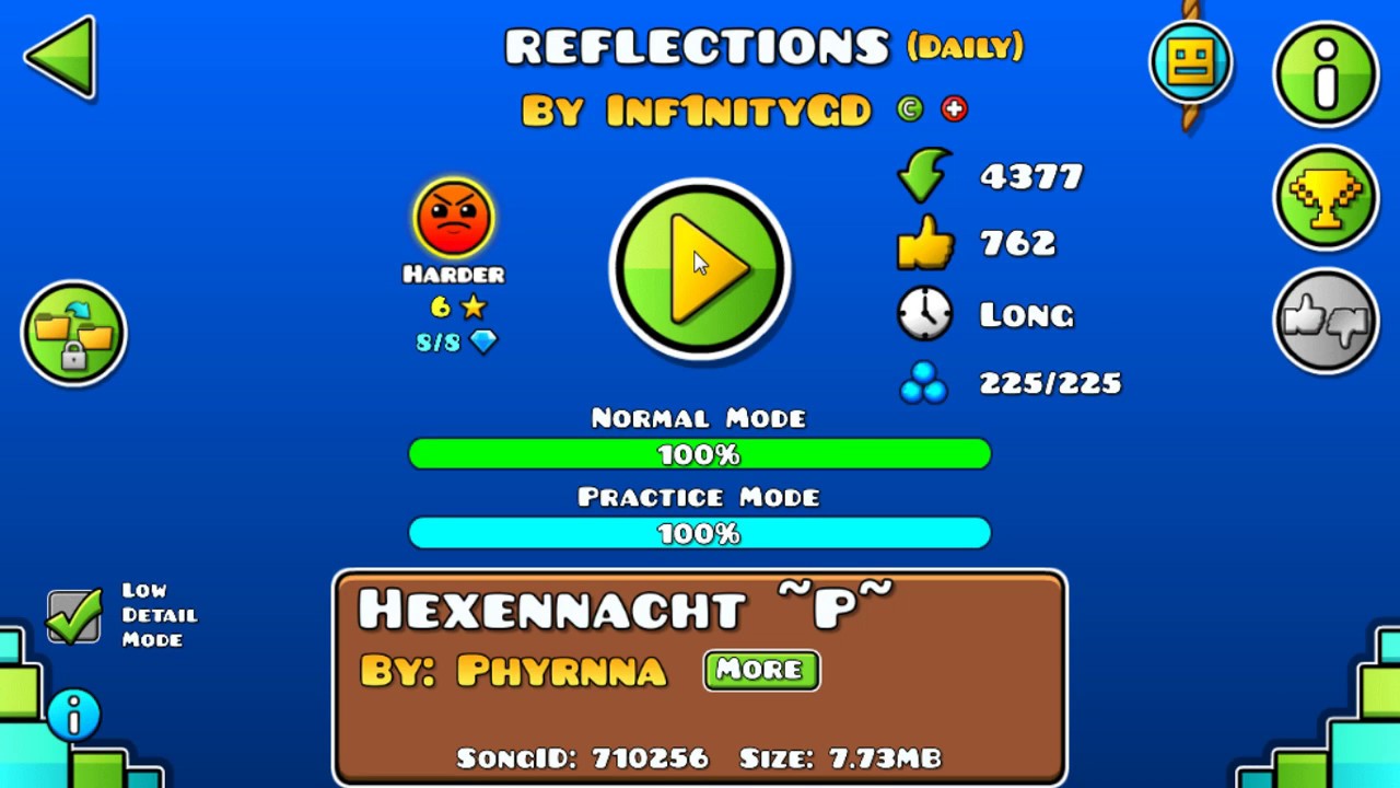 [GD] REFLECTIONS BY INF1NITYGD (DAILY LEVEL) | GEOMETRY DASH 2.11 - YouTube