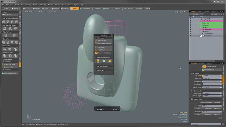 MODO 10.2 Mesh Fusion -- Working with Strips