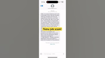 Temu job scam sent by text message: don’t fall for it! #Textscams