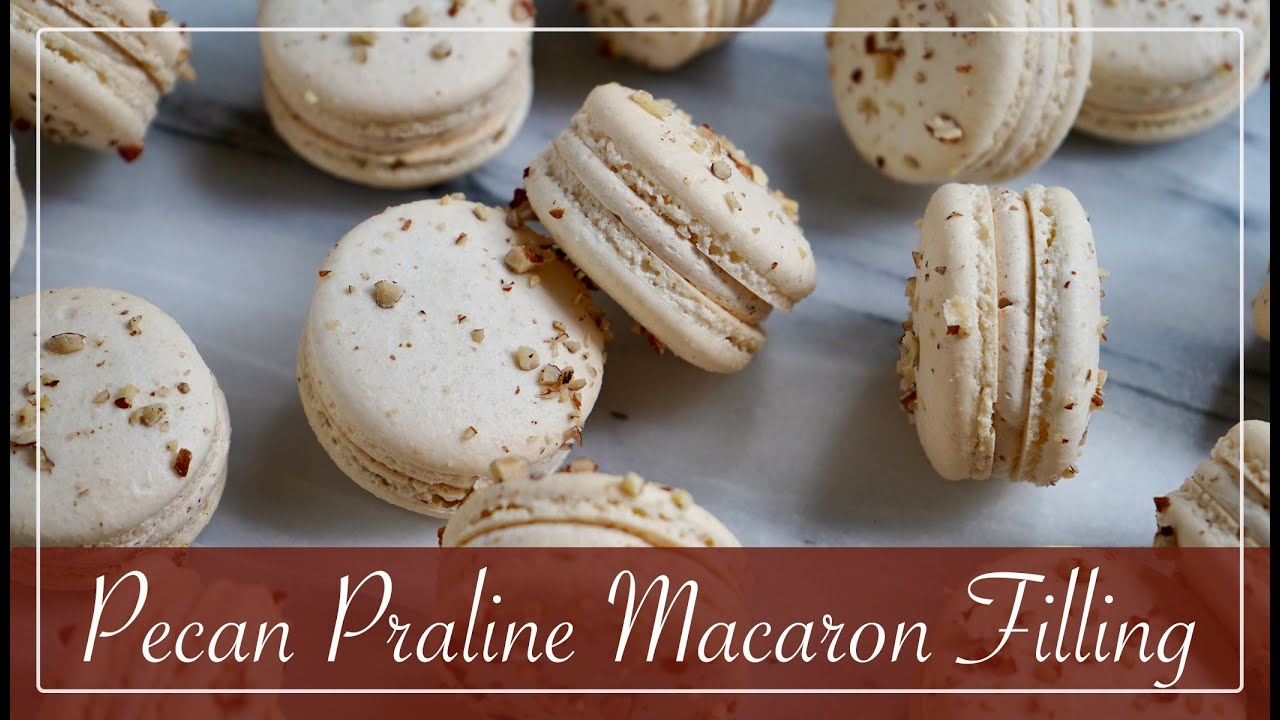 Макароны с пекановым пралине | Французские макароны с орехами пекан и начинкой из пеканового пралине