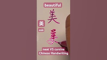Neat🆚cursive Chinese Handwriting🩷beautiful美měi🖼️#handwriting #calligraphy #cursive #漢字#kanji #art
