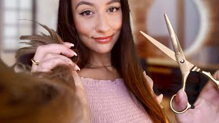 ASMR Most Realistic Haircut Roleplay ✂️  Real Hair, Cozy Scalp Treatment + Layered Sounds