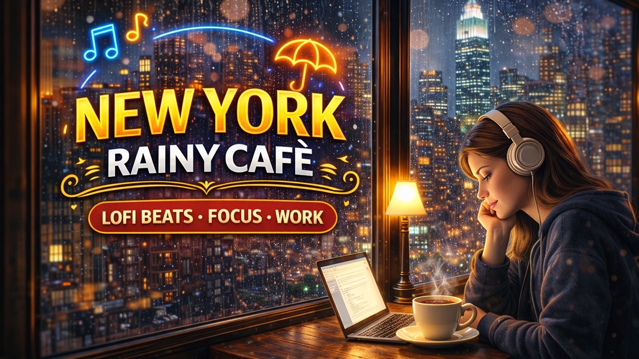 New York Rainy Café ☕ Lofi Hip Hop for Focus & Studying