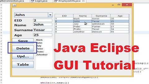 Java Eclipse GUI Tutorial 13 # How to refresh JTable after insert delete or update the data in Java