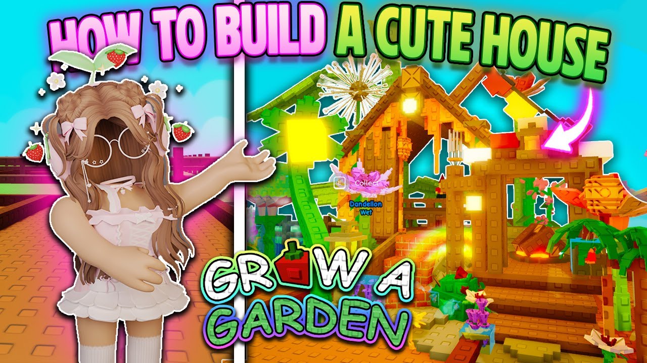 I BUILT THE CUTEST HOUSE in GROW A GARDEN ROBLOX! 🏚️🪴 (Build Tutorial, Tips & Tricks!)