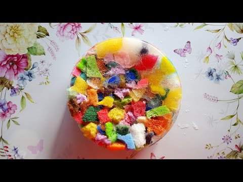 Different frozen sponge type bits chewing (NOT eating - full description)