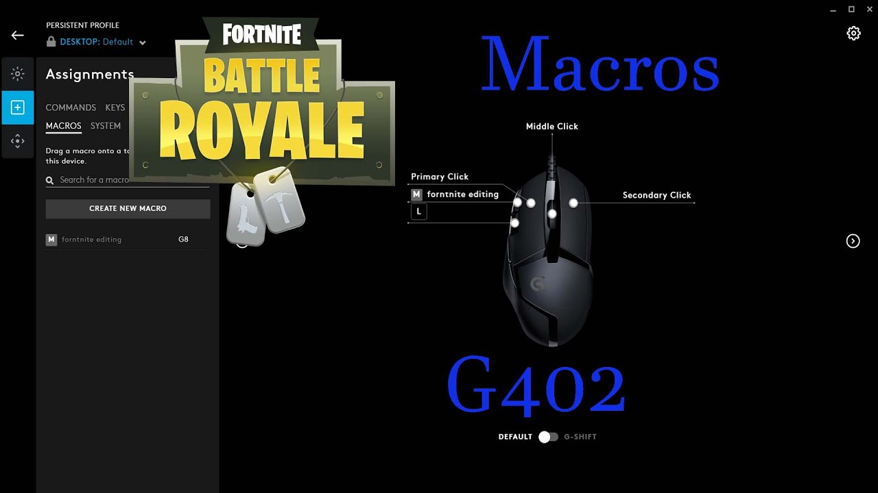 varemærke Før volatilitet How To Do Macros On Logitech G402 Mouse (Fortnite) - YouTube