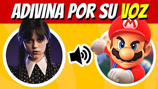 Adivina los PERSONAJES a partir de su VOZ 🔊 | Super Mario Bros, Merlina, Disney - QUIZ - TRIVIA