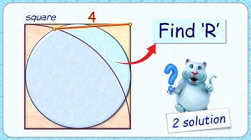 Circle & quadrant in a square. Find radius of circle #maths  #cds #cat #sat #iit #cbse #ssc #cgl 253