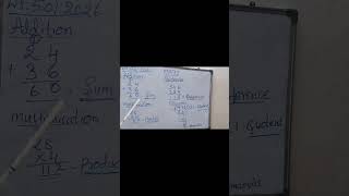 BASIC MATHS OPERATIONS #SPECIFIC NAMES #EDUCATIONAL VLOGS