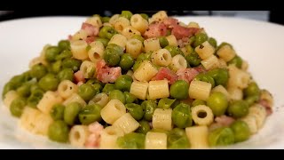 PASTA PEAS AND BACON, easy quick and tasteous