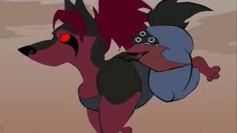 Synfig Test Animation 1:  Flying Freak Sees a Dimisirus