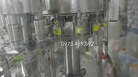 Máy đóng chai dấm ăn tự động, chiết rót và đóng nắp