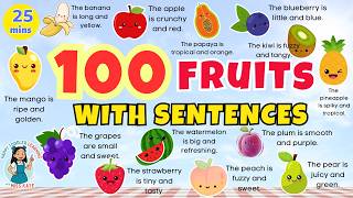 100 FRUITS NAME for Toddlers |First Words for Babies | Speech Therapy for Kids | English Vocabulary
