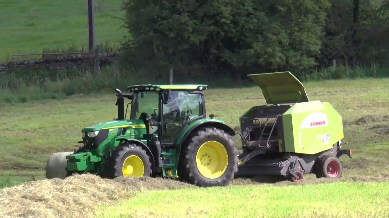 Rowing,  Lifting, and Big Round bales. JD 6R Claas 340 10/08/2023