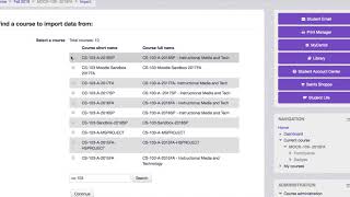 Importing content in Moodle