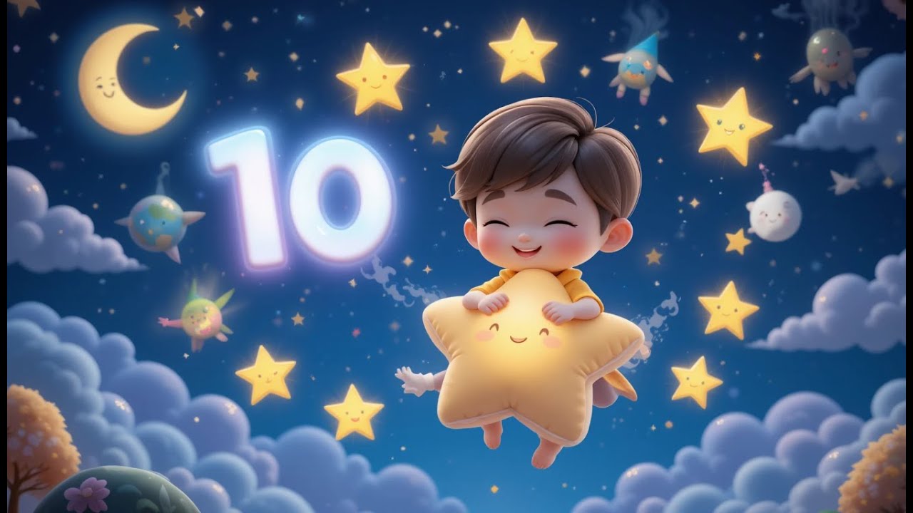 Five Little Twinkling Stars ✨🌙 | Counting Song for Kids with Gentle Animation & Bedtime Sing-Along