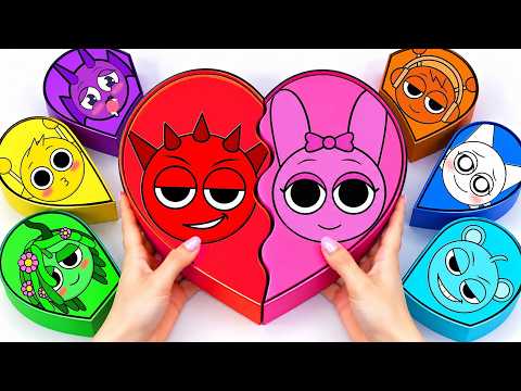 Paper DIY💜Sprunki VIRAL Weirdest Couple Heart Blind Box | How to make squishy | Tina TV DIY Show