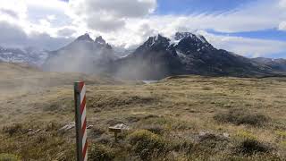 Driving through Torres del Paine and the banks of the Rio Serrano