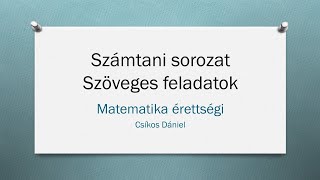 Számtani sorozat - Szöveges feladatok